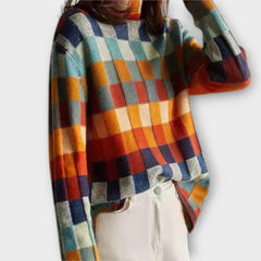 Tara - Checkered Turtleneck Jumper