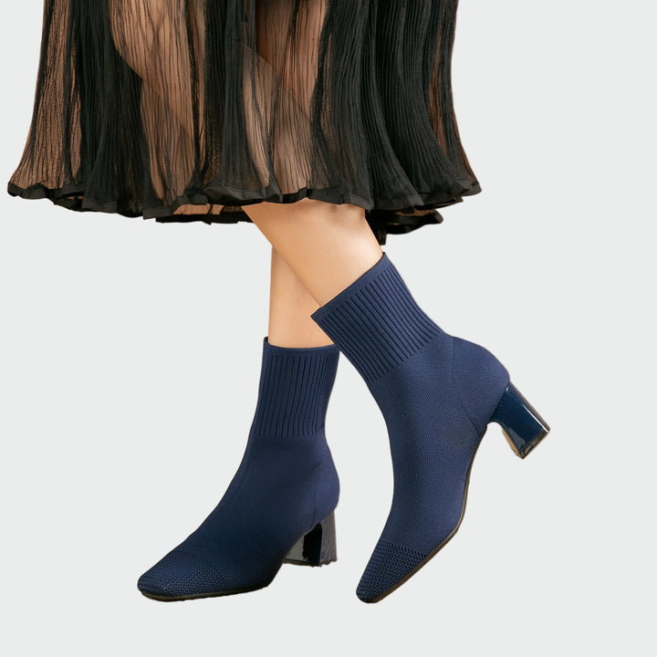 Dolores - Beige Stretch Ankle Boots