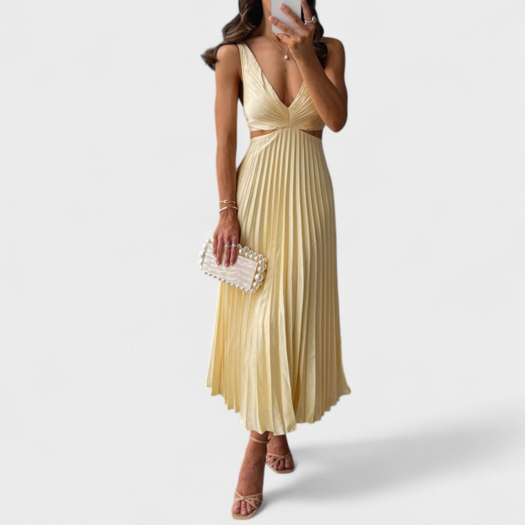 Eithne - Midi Dress with Pleated Design