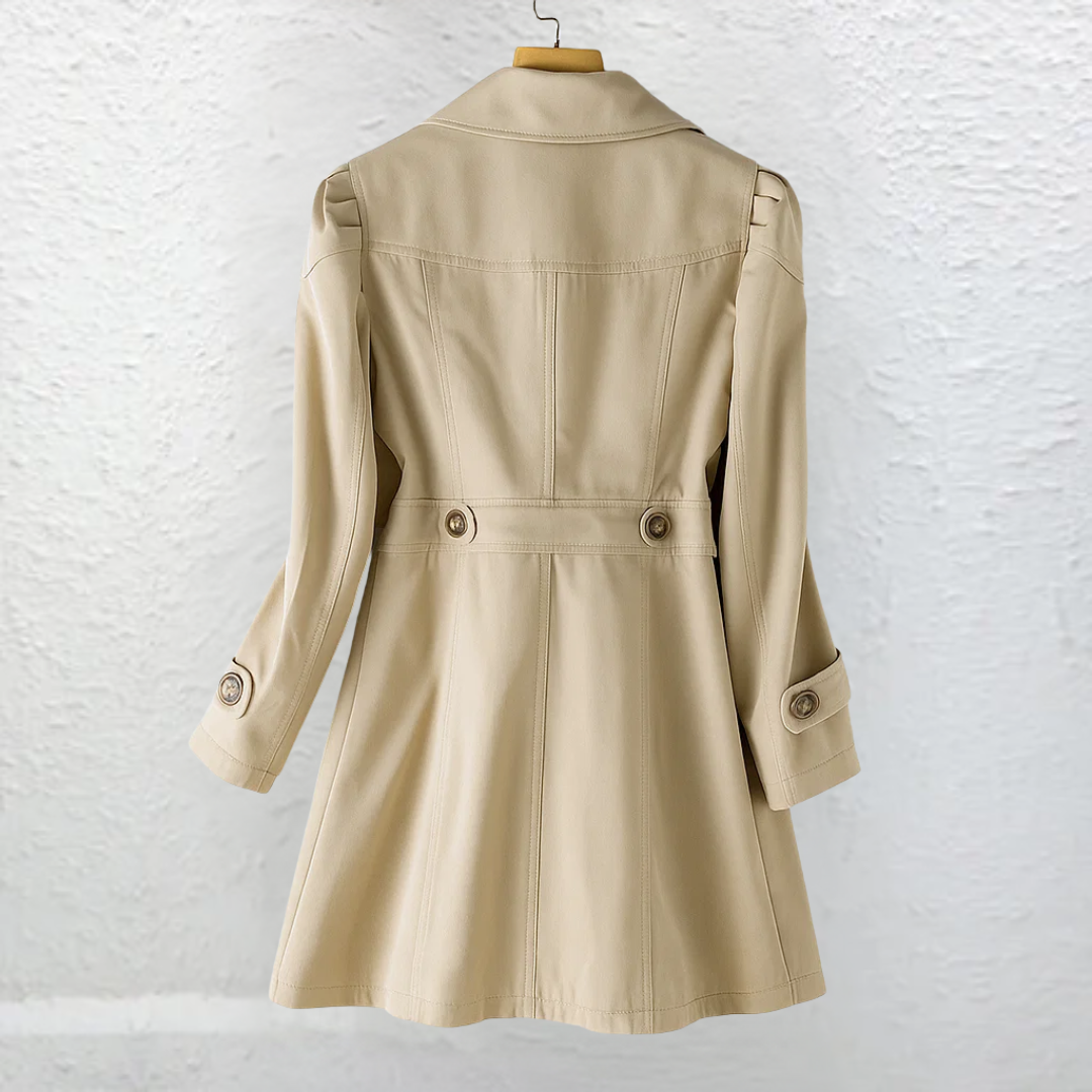 Women's Vintage-Style Fitted Trench Coat