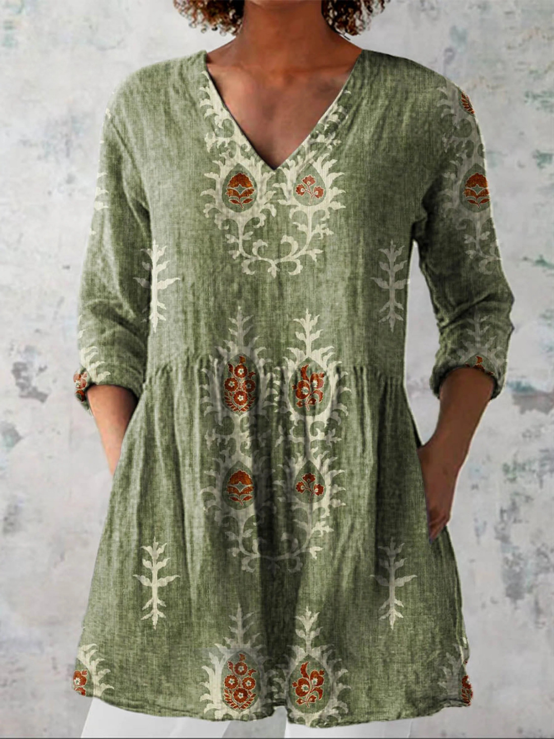 Roisin | V-Neck Long Blouse