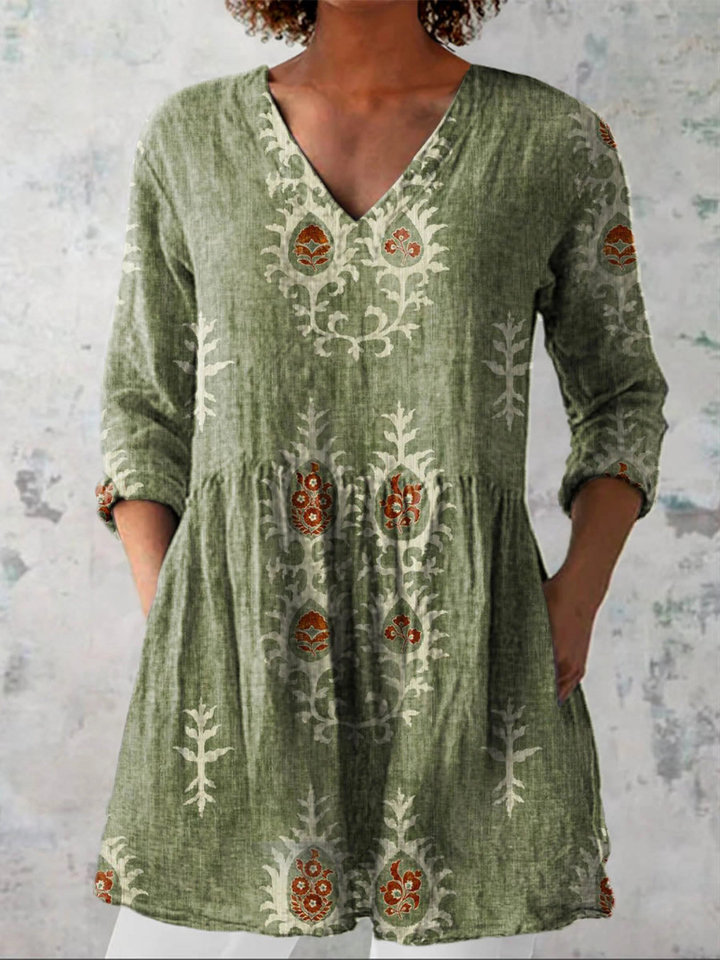 Roisin | V-Neck Long Blouse