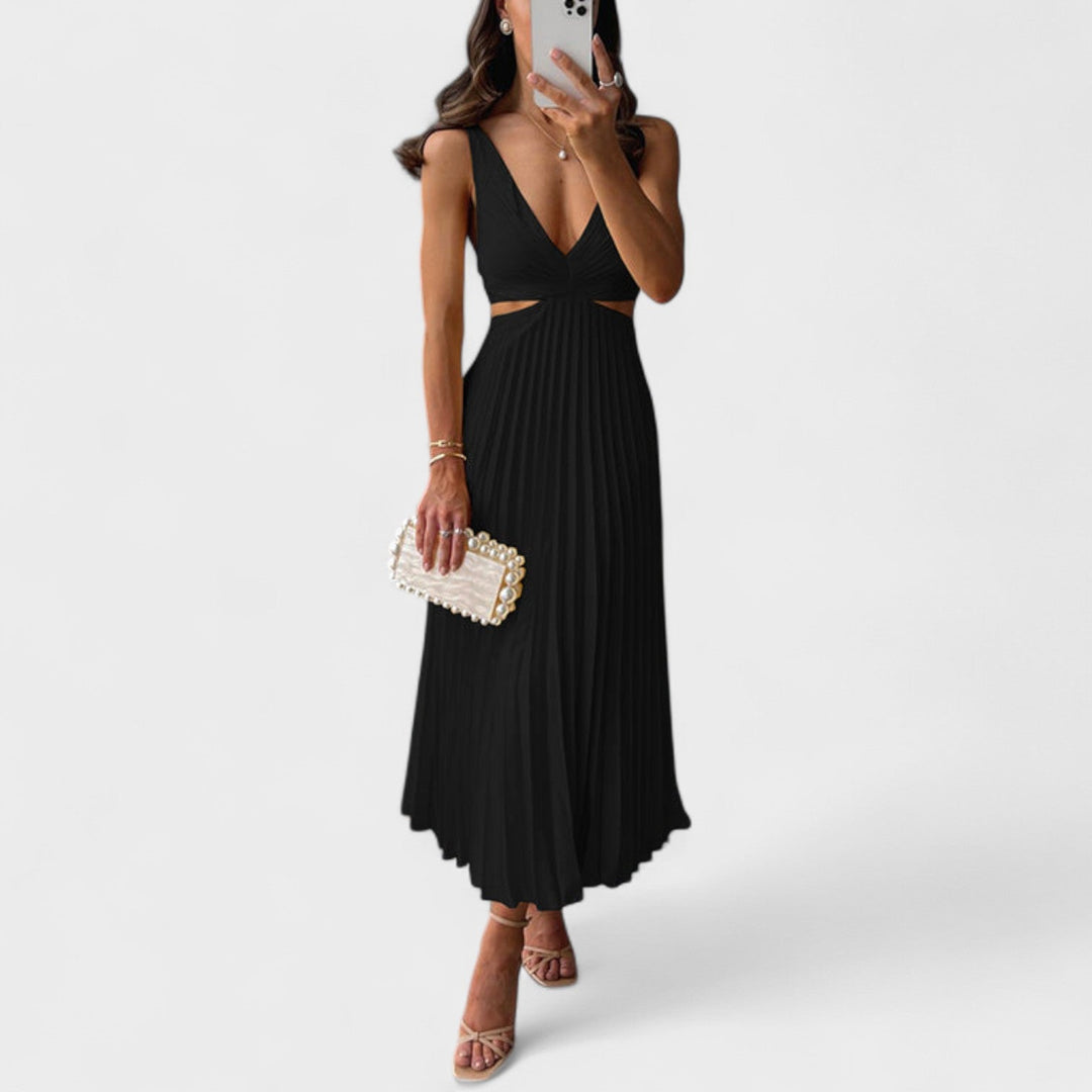 Eithne - Midi Dress with Pleated Design