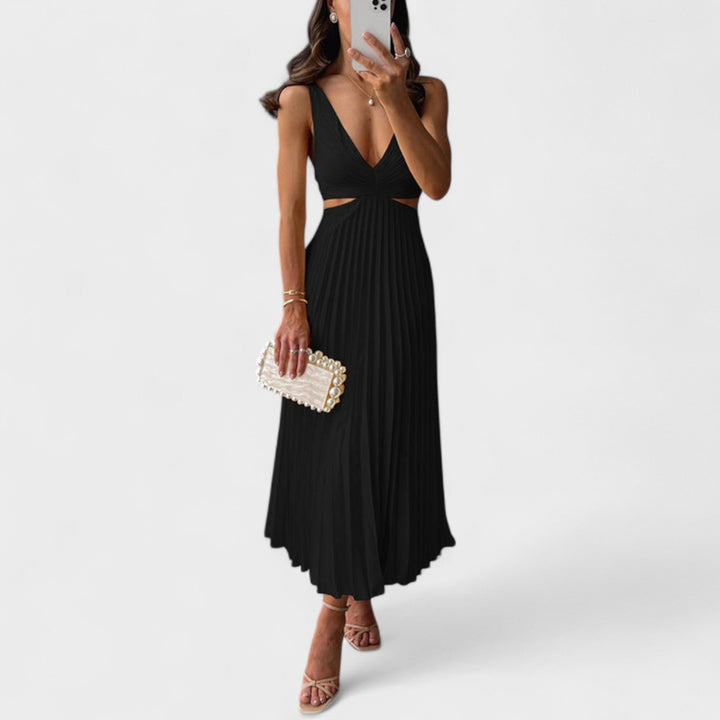 Eithne - Midi Dress with Pleated Design