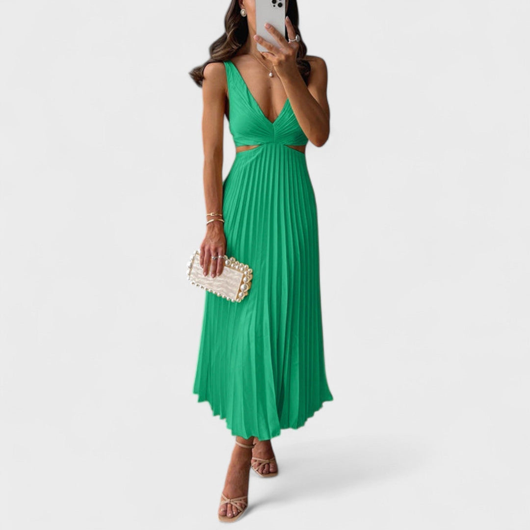 Eithne - Midi Dress with Pleated Design