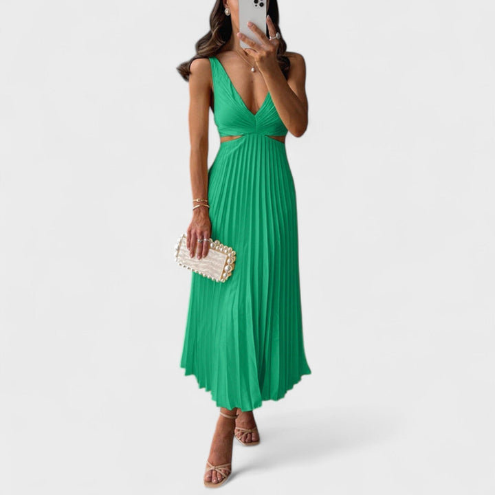 Eithne - Midi Dress with Pleated Design
