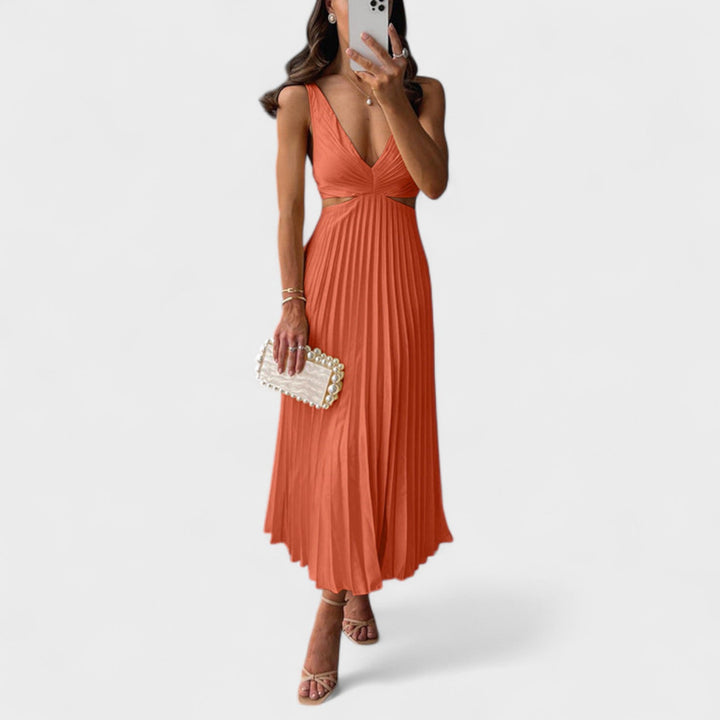 Eithne - Midi Dress with Pleated Design