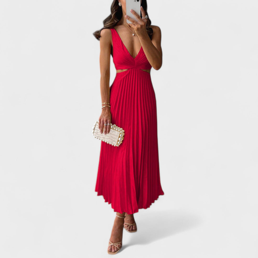 Eithne - Midi Dress with Pleated Design