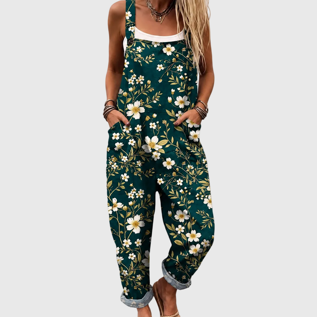 Emerald Flower Dungarees