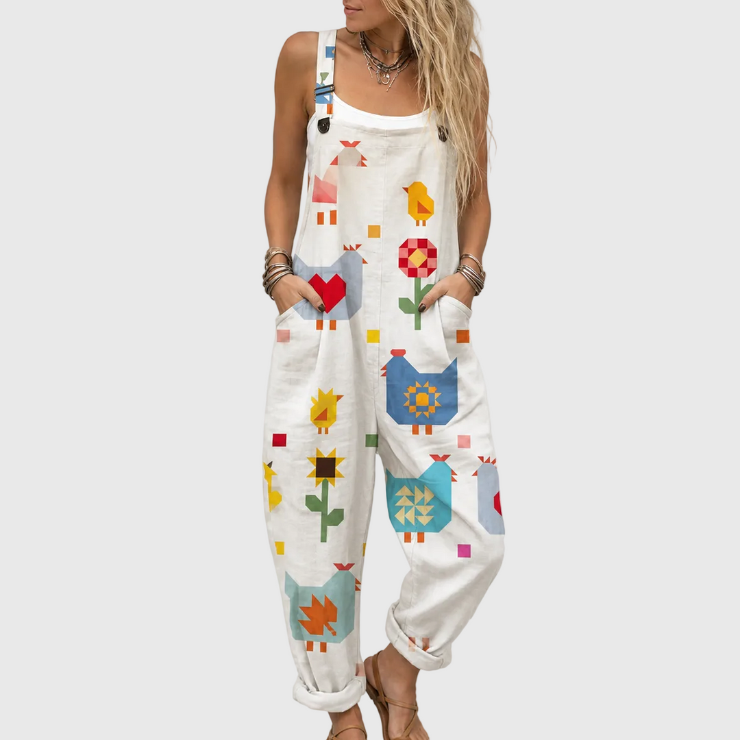 Patchwork Birdie Dungarees