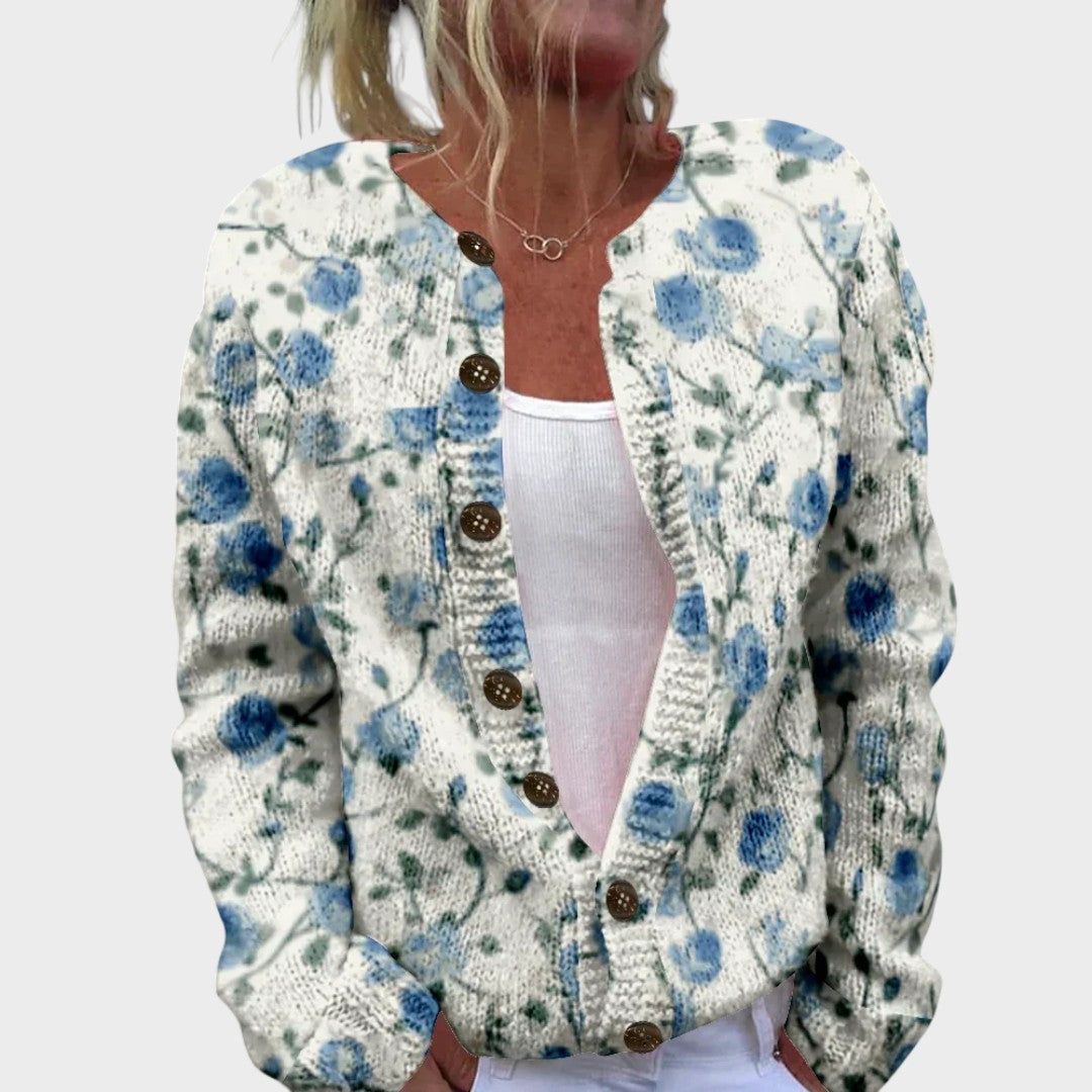 Gormfhlaith | Chic Floral Cardigan