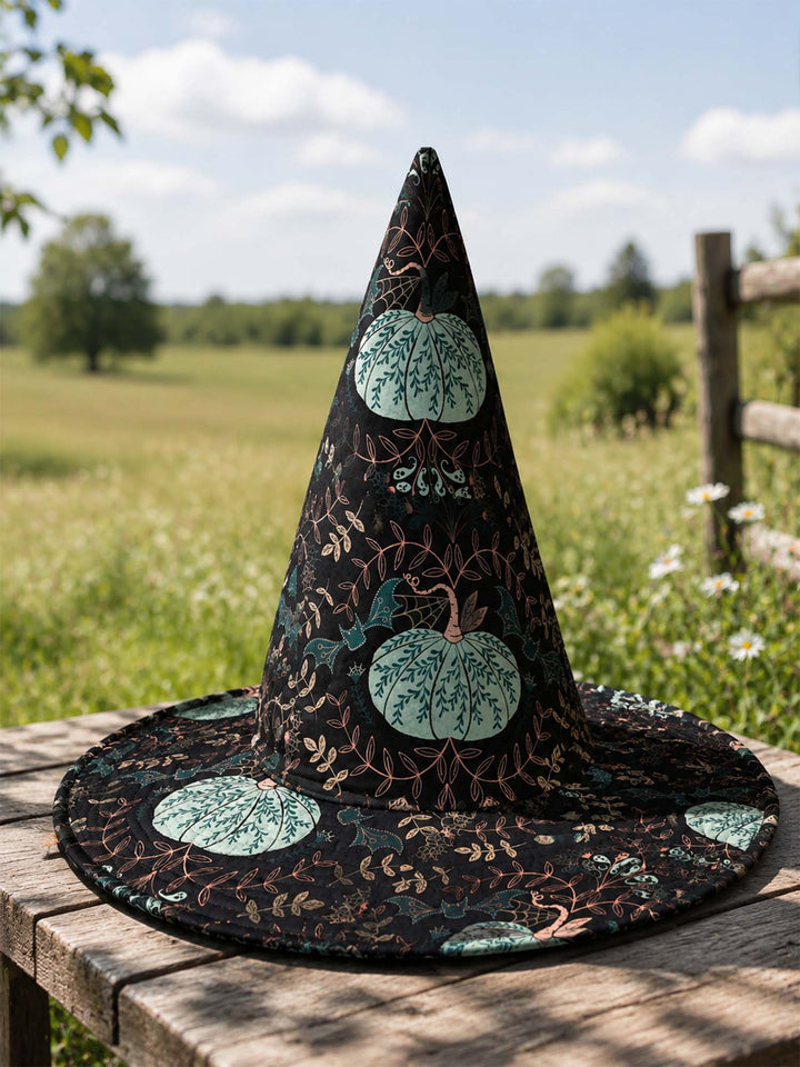 Mystic Pumpkin Garden Handcrafted Quilted Witch Hat