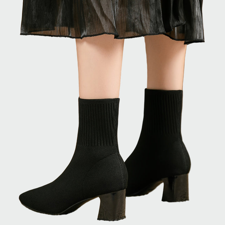 Dolores - Beige Stretch Ankle Boots