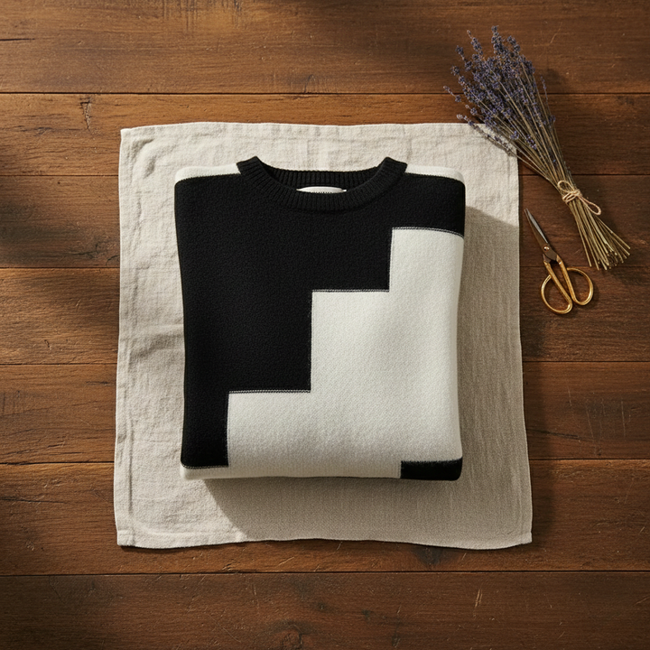 Maisie – Jumper with Geometric Block Pattern