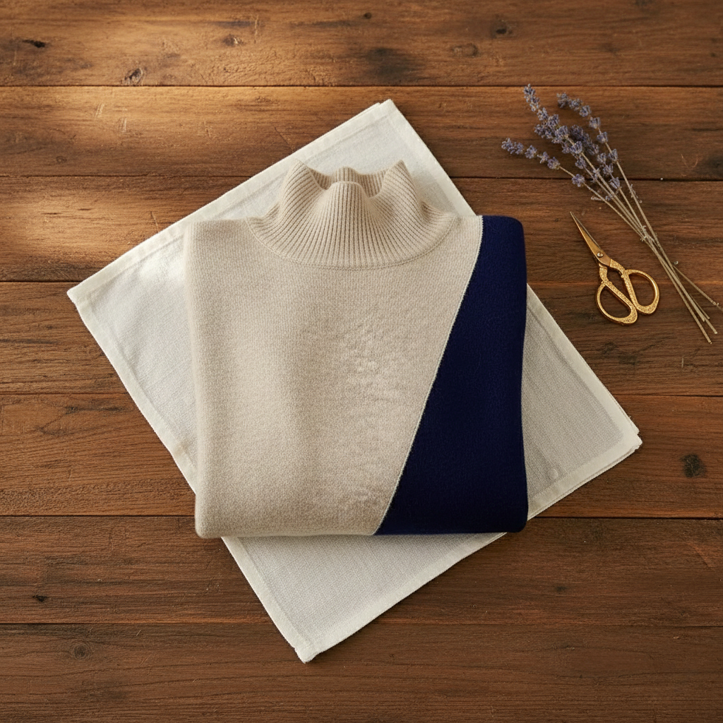 Georgia – Two-Tone Beige-Navy Jumper