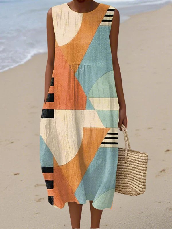 Tríona - Geometric Midi Dress