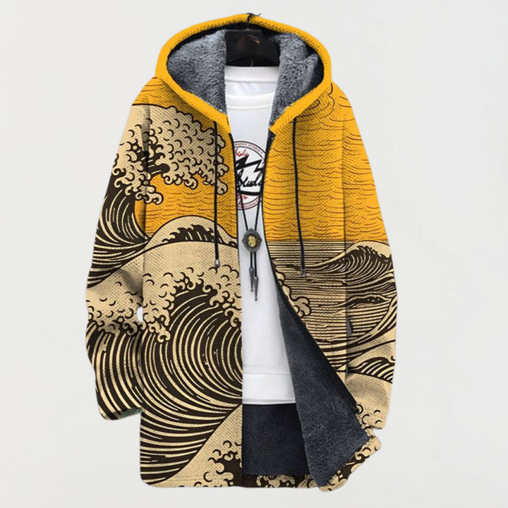 Róisín - Wave Pattern Hooded Cardigan