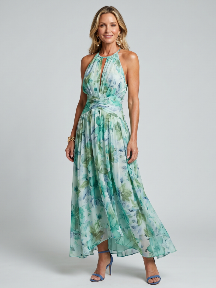 Nuala - Floral Halter Midi Dress