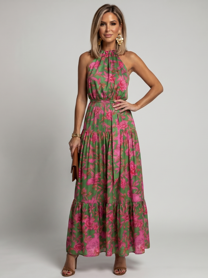 Eithne - Draped Halter Midi Dress