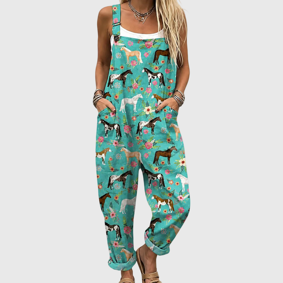 Horse Pattern Dungarees