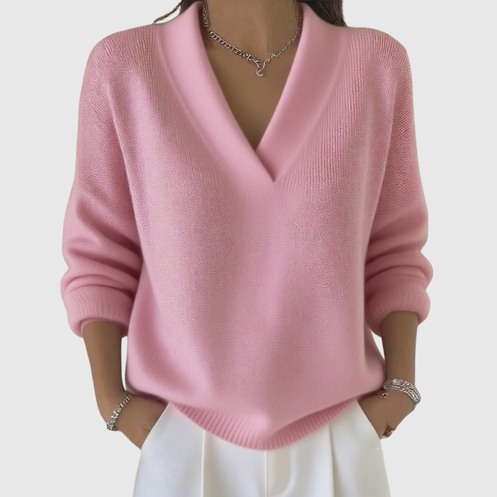 Ailbhe | Relaxed Fit Soft V-Neck Jumper