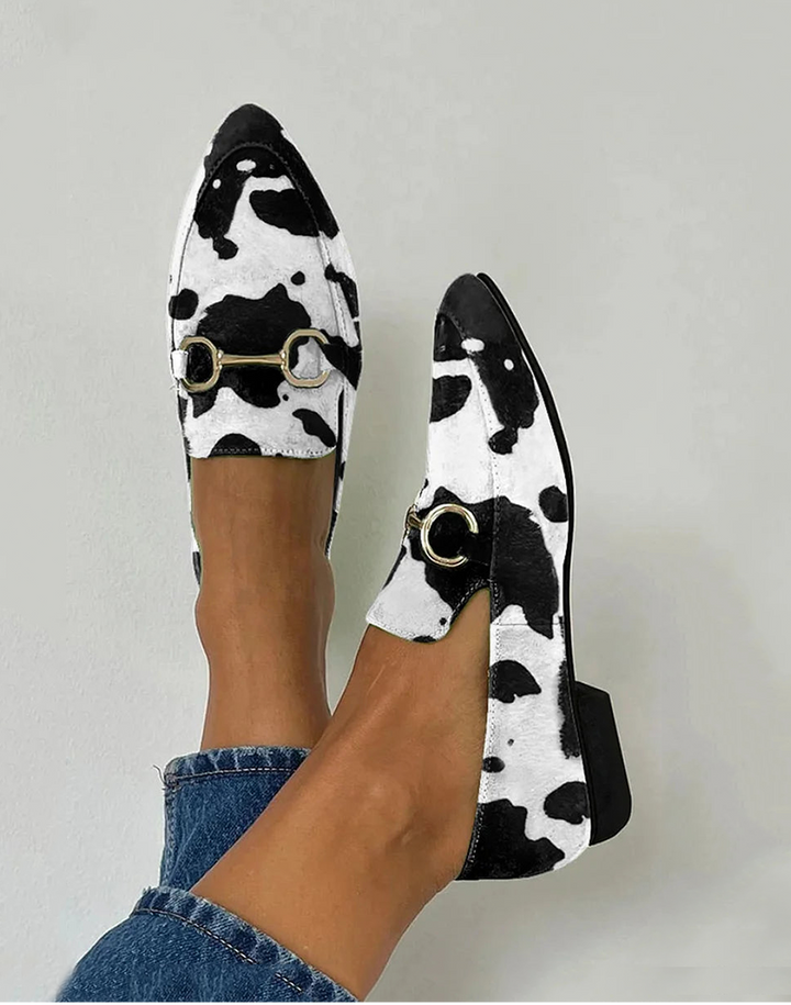 Fionnuala - Printed Buckle Slip-On Loafers