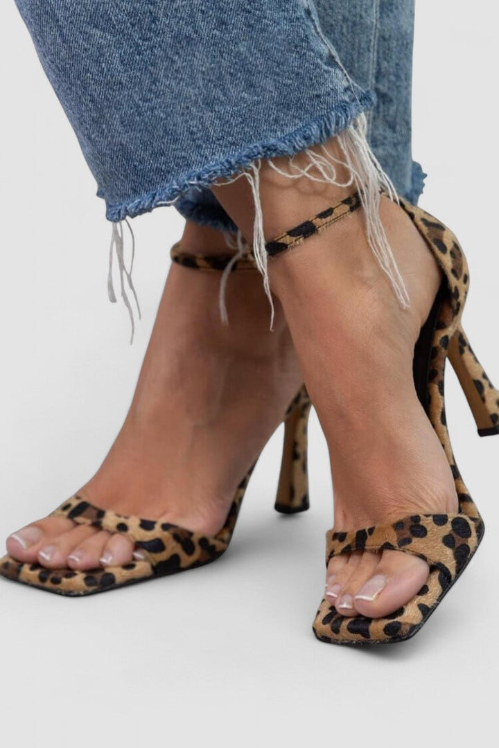 Aingeal - Leopard Print Heeled Sandals