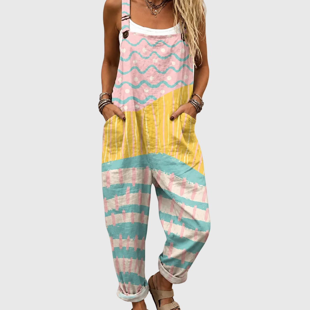 Soft Multicoloured Pastel Dungarees