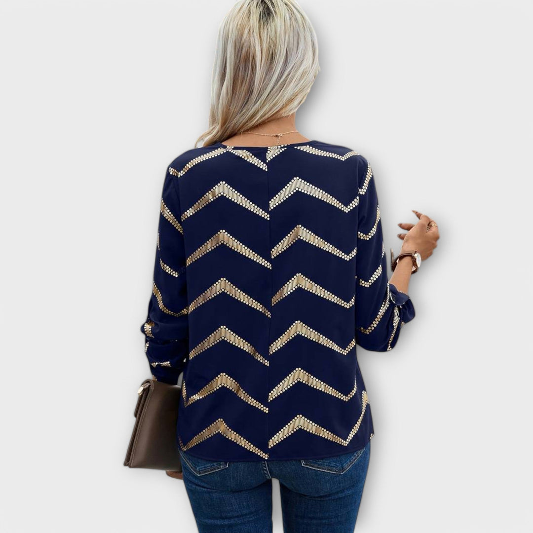 Aisling - Chic Zip-Up Blouse