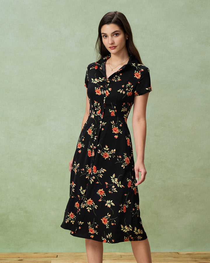 Bláithín - Midi Dress with Floral Print