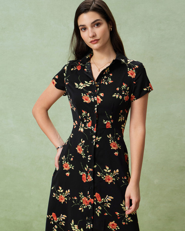 Bláithín - Midi Dress with Floral Print