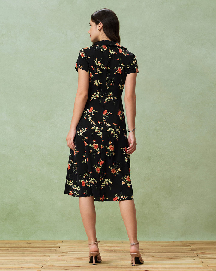 Bláithín - Midi Dress with Floral Print