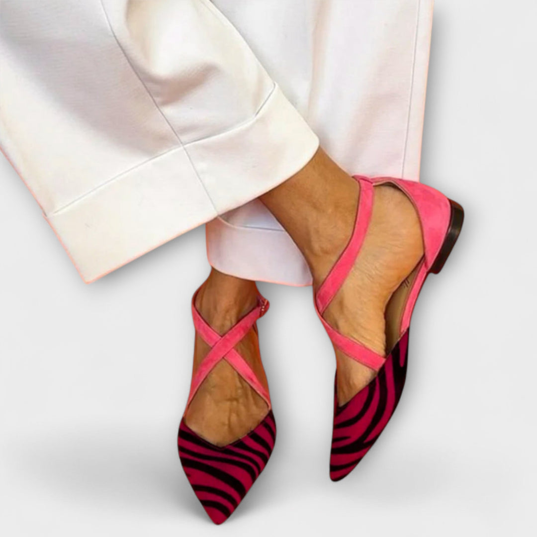 Ciara - Fuchsia Zebra Ballerina Flats