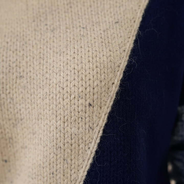 Georgia – Two-Tone Beige-Navy Jumper