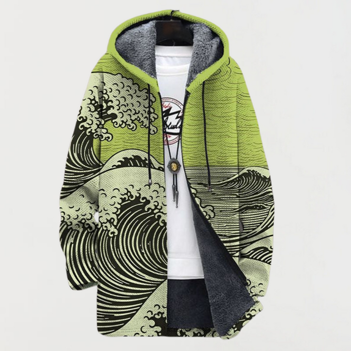 Róisín - Wave Pattern Hooded Cardigan