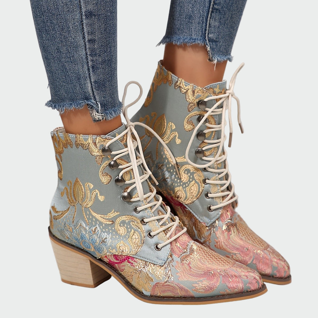 Rita - Ankle Boots with Oriental Design