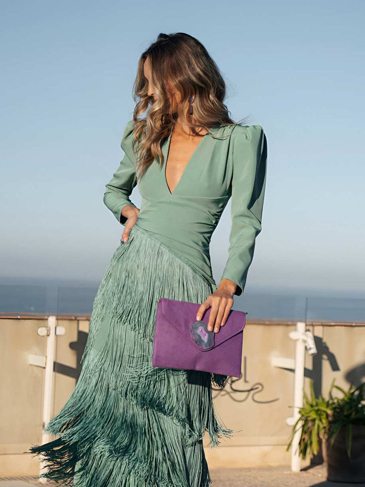 Saoirse - Flared Fringe Dress