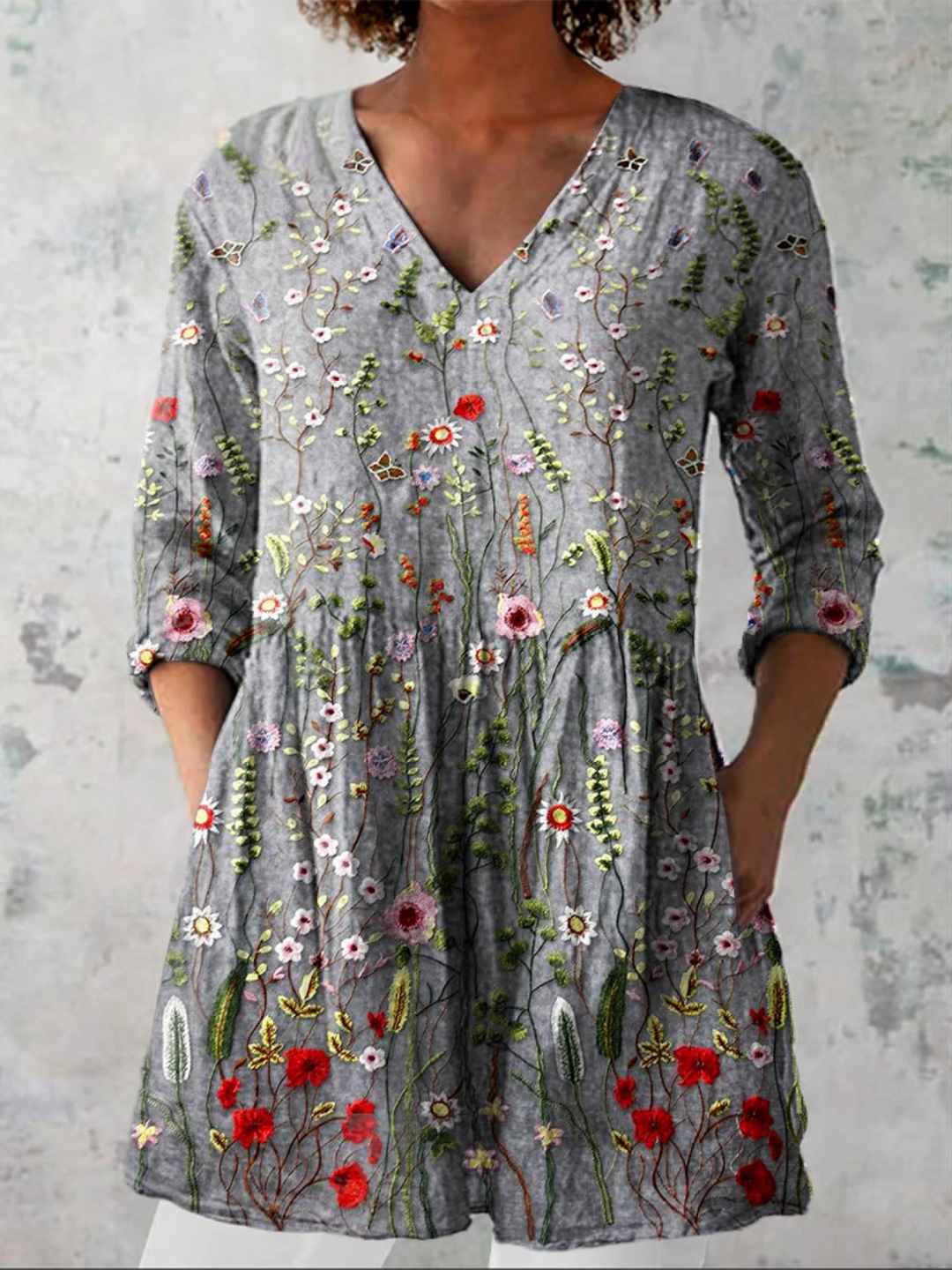 Maeve | V-Neck Long Blouse