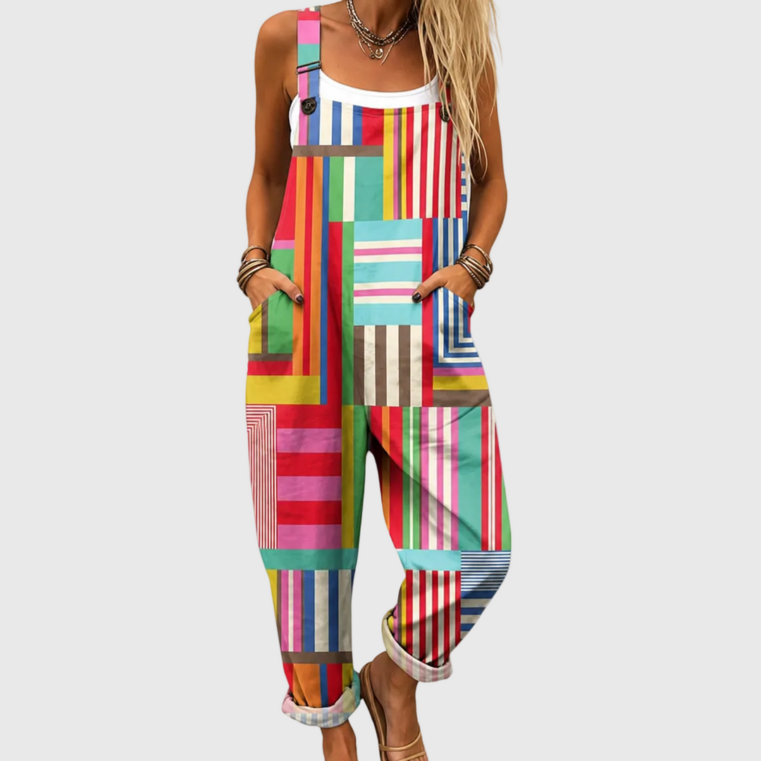 Colourful Patchwork Comfort Dungarees