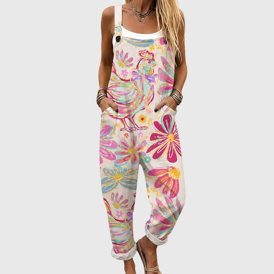 Artistic Floral Dungarees