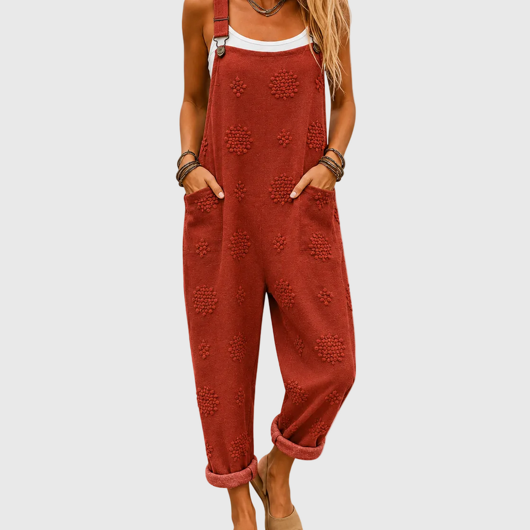 Brick Red Comfort Dungarees