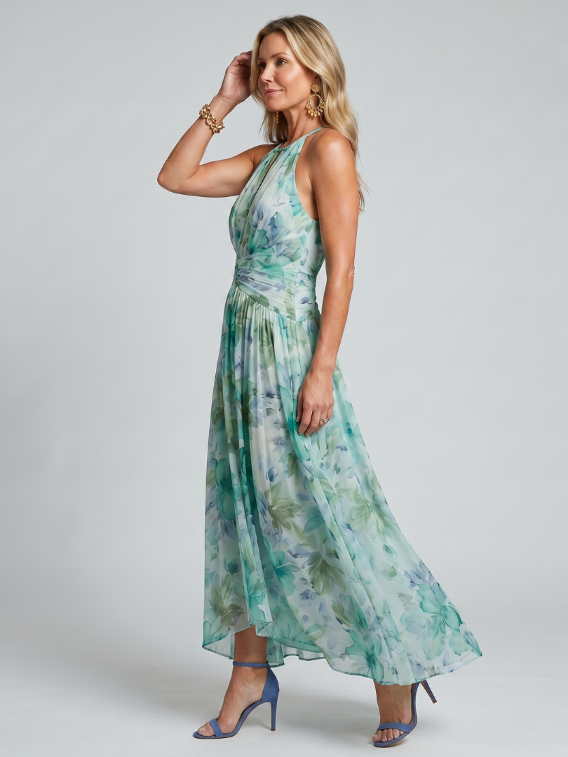Nuala - Floral Halter Midi Dress