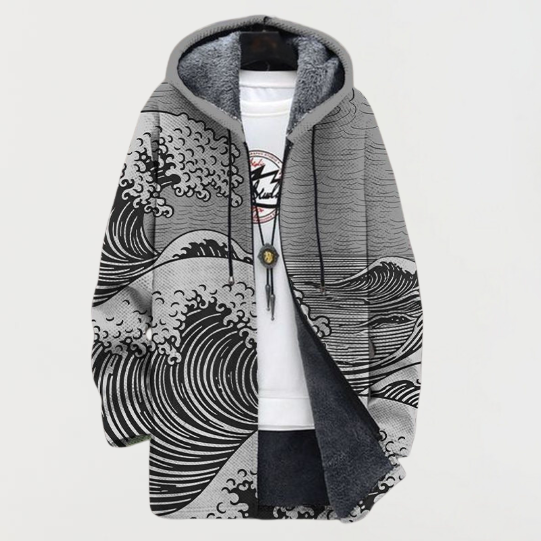 Róisín - Wave Pattern Hooded Cardigan