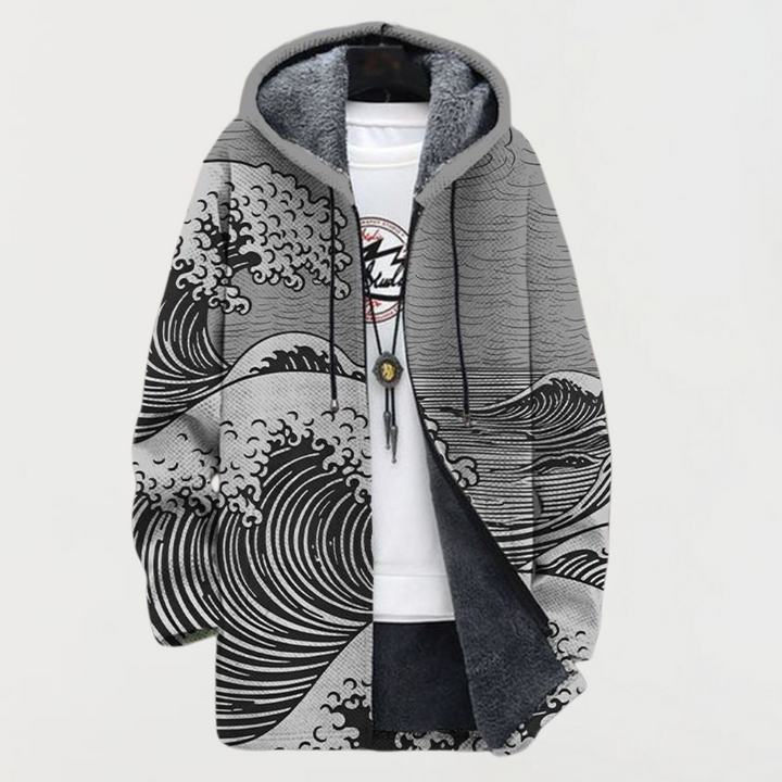 Róisín - Wave Pattern Hooded Cardigan