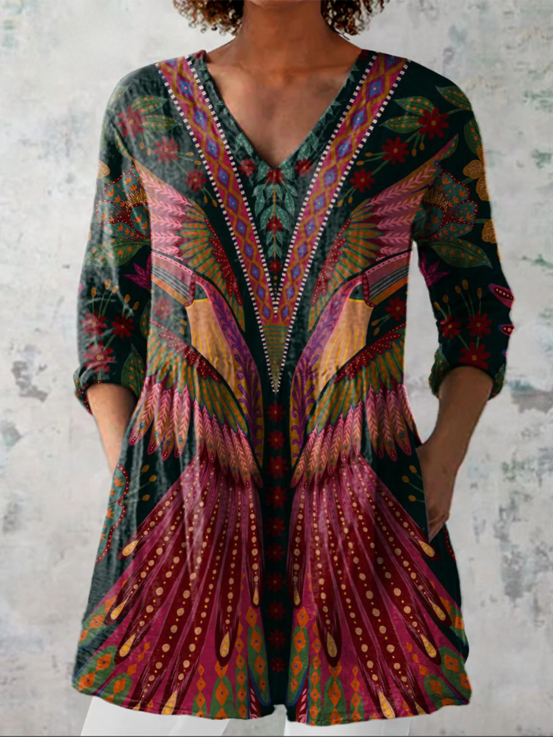 Eabha | V-Neck Long Blouse