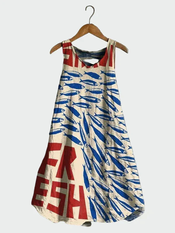 Niamh - Dress with Sardine Print