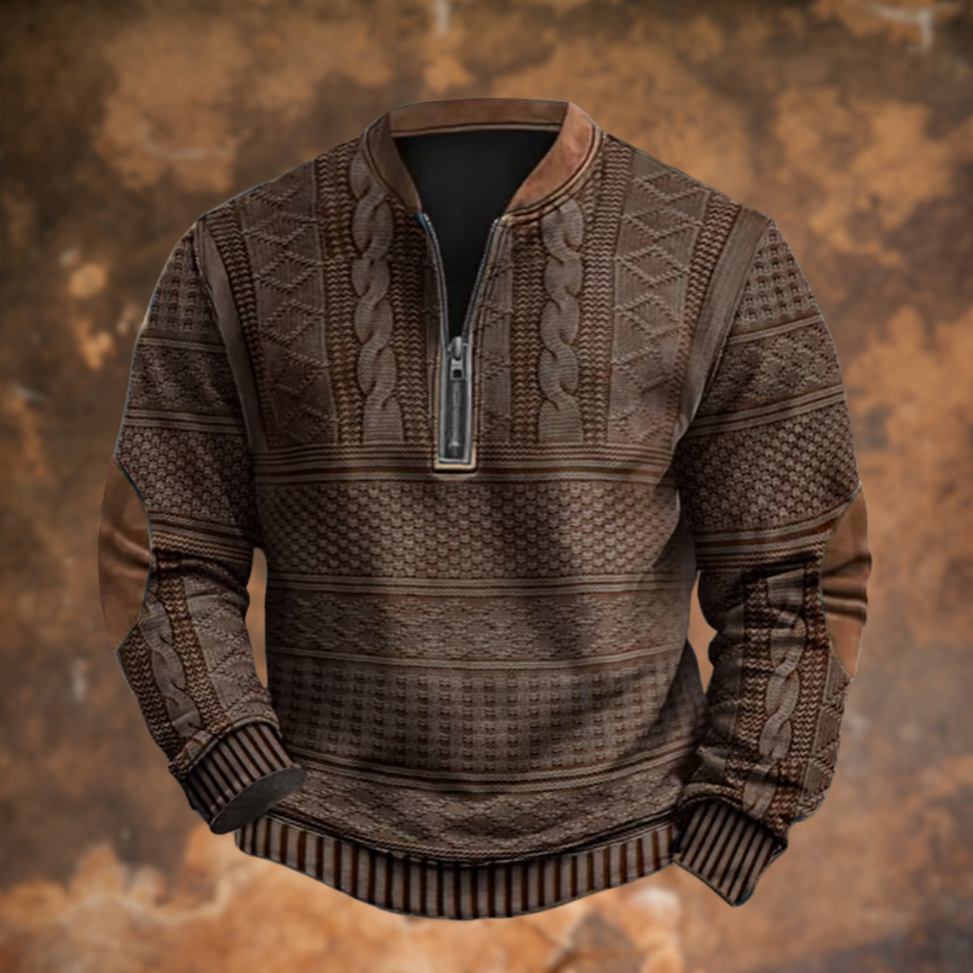 Darragh - Retro Zip-Up Sweatshirt