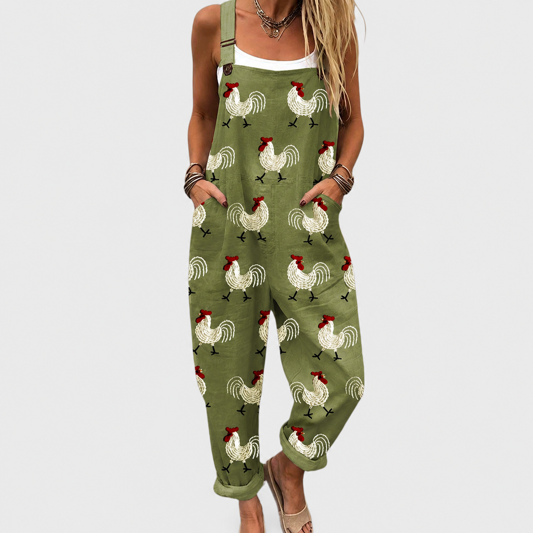 Polished Print Dungarees