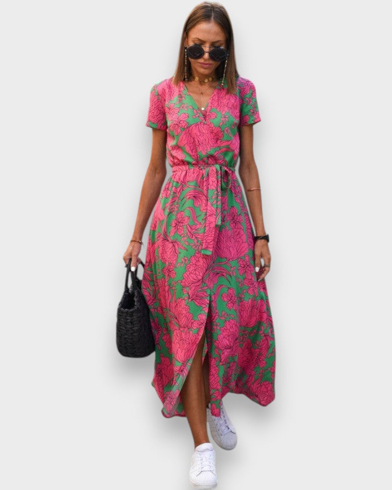 Medbh - Midi Dress with Floral Design