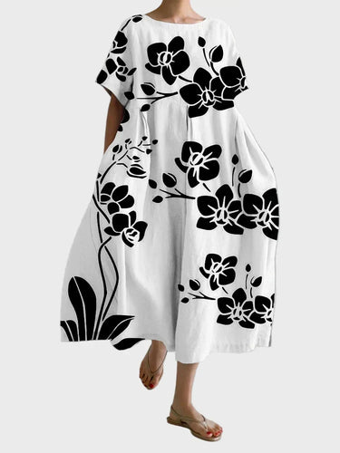Aoife - Elegant Black Floral Gown